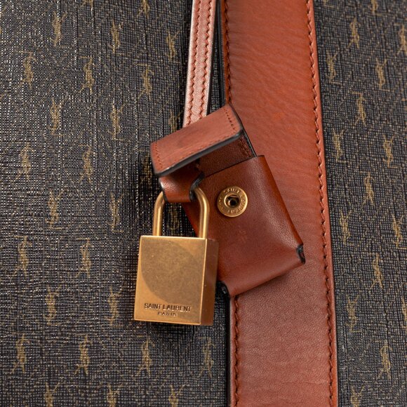 Saint Laurent Le Monogramme 72H Duffle Chestnut Cassandre Canvas & Leather Bag - Picture 8 of 16